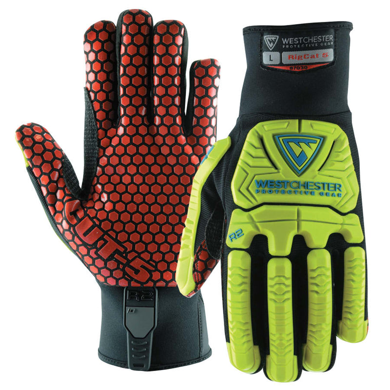 R2 Rigger Gloves, Black/Red/Yellow, Medium