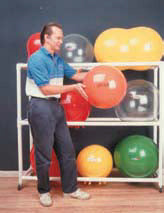 PVC Ball Floor Rack Mobile 3-Shelf w/Casters