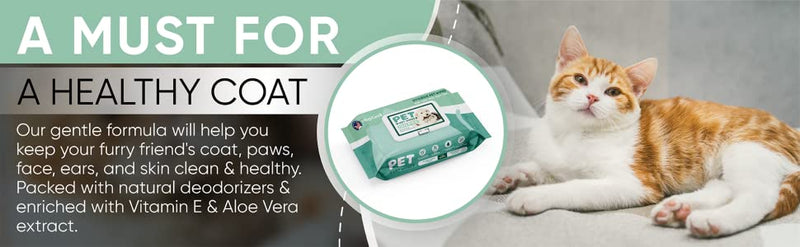 MagiCare® Made in USA Pet Dog Cat Large Cleaning Wipes (100ct), 16 Packs/Case