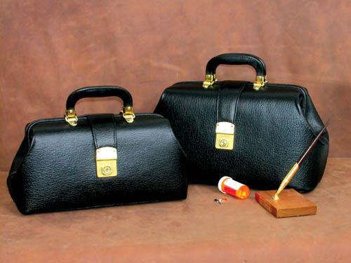 Intern/Student Physician Bag 16  Black Leather