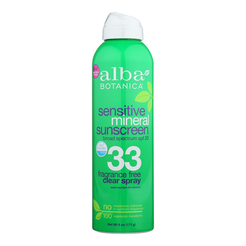 Alba Botanica Mineral Spray Sunscreen - Fragrance Free - 6 Oz.