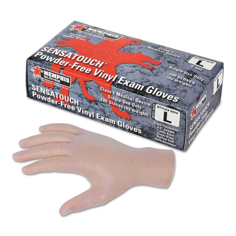 Disposable Vinyl Gloves, Gauntlet, Powder Free, 5 Mil, X-Large