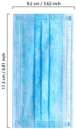 Premium Non-Medical Disposable 3-Ply ASTM Level 2 Face Mask for Adults (Blue), 50/Box