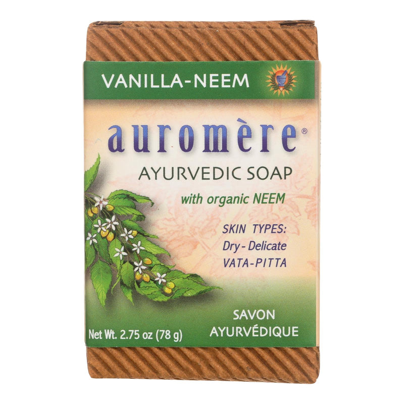 Auromere Bar Soap - Ayurvedic - Vanilla Neem - 2.75 Oz