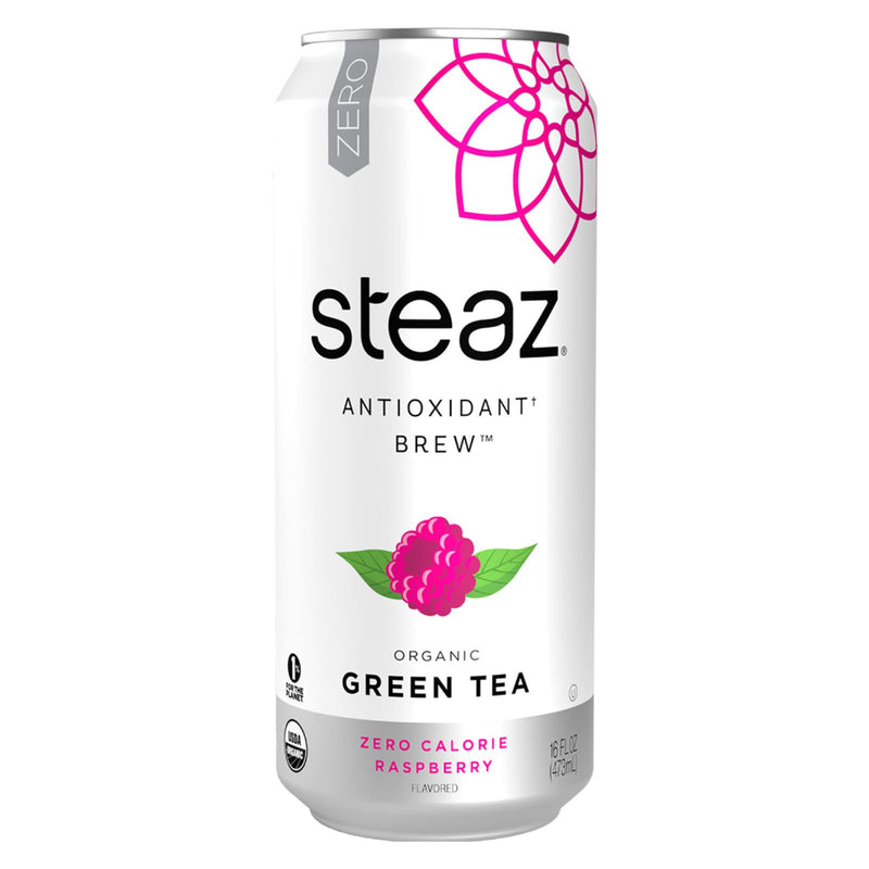 Steaz Zero Calorie Green Tea - Raspberry - Case Of 12 - 16 Fl Oz.