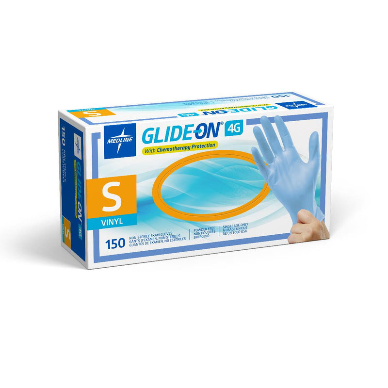 Glide-On 4G Vinyl Exam Gloves with Chemotherapy Protection, Powder-Free