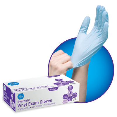 Synthetic Vinyl Medical Grade Exam Gloves P/F  Bx/100 - Sm.