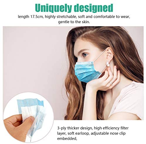 Premium Non-Medical Disposable 3-Ply ASTM Level 2 Face Mask for Adults (Blue), 50/Box