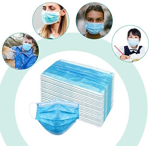Premium Non-Medical Disposable 3-Ply ASTM Level 2 Face Mask for Adults (Blue), 50/Box