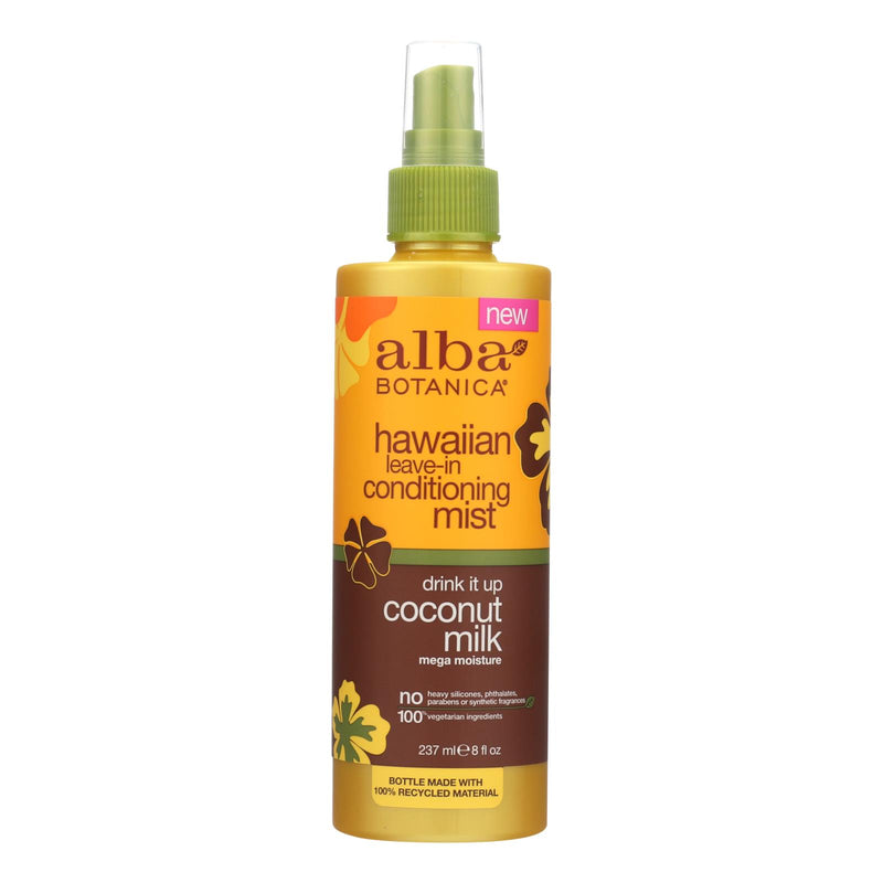 Alba Botanica - Leave In Conditioning Mist - Hawaiian - Drink It Up Coconut Milk - 8 Oz