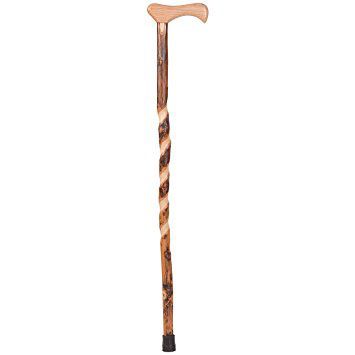 Ladies Carved Striped Wood Cane 3/4  X 36