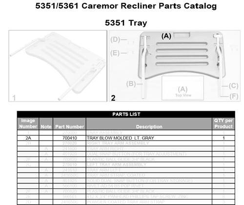 Tray Only for 510  584  585 Geri-Chairs