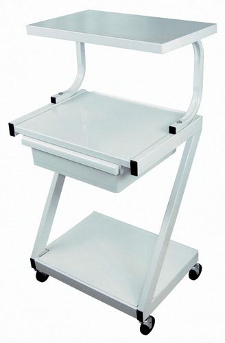 Z-Cart Steel 3-Shelf w/Drawer White