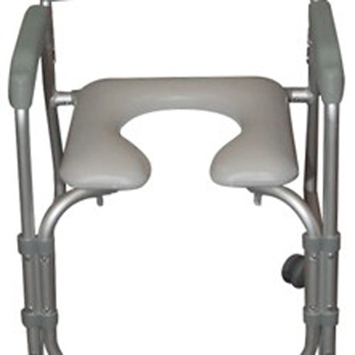 Aluminum Shower Chair/Commode with Casters  Knockdown