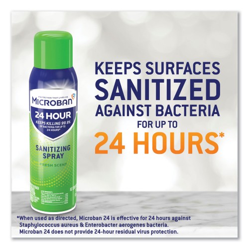 Microban 24-Hour Disinfectant Sanitizing Spray, Fresh Scent, 12.5 oz Aerosol Spray (48774EA)