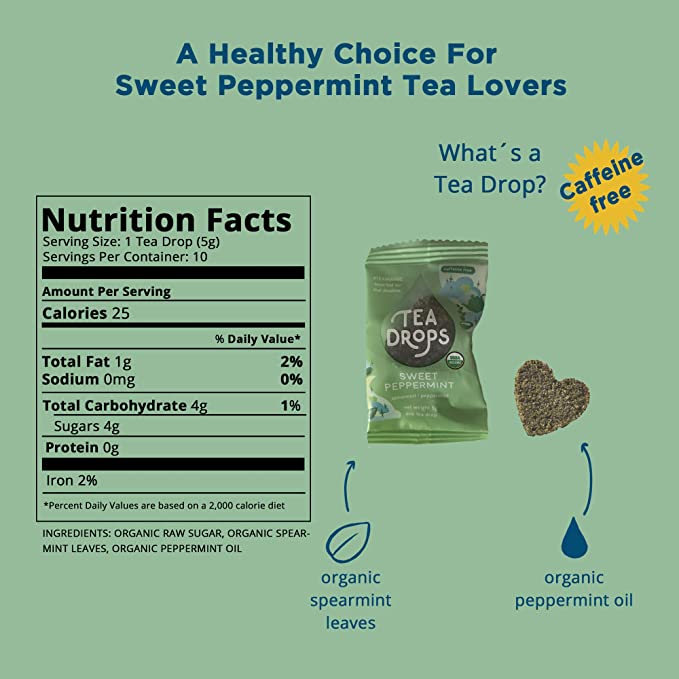 Tea Drops - Tea Sweet Peppermint - Case Of 6 - 10 Ct