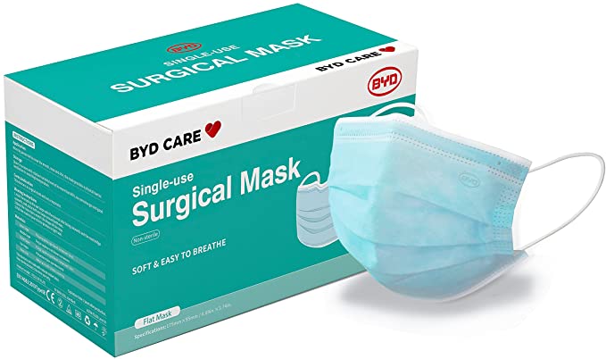 BYD CARE 3-Ply ASTM Level 3 Surgical Face Mask (Blue)