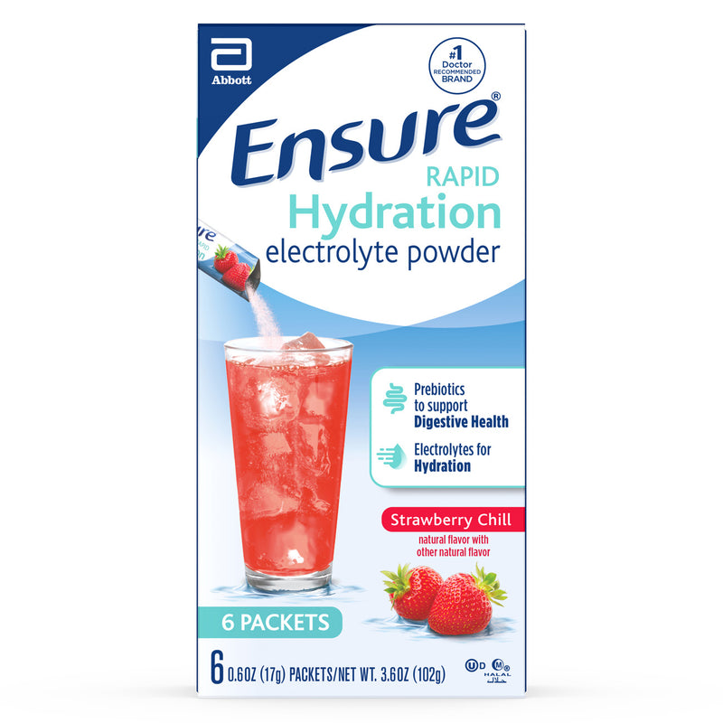 Ensure® Rapid Hydration Electrolyte Strawberry Flavor Oral Supplement, 0.7 oz. Individual Packet 1187247 CS