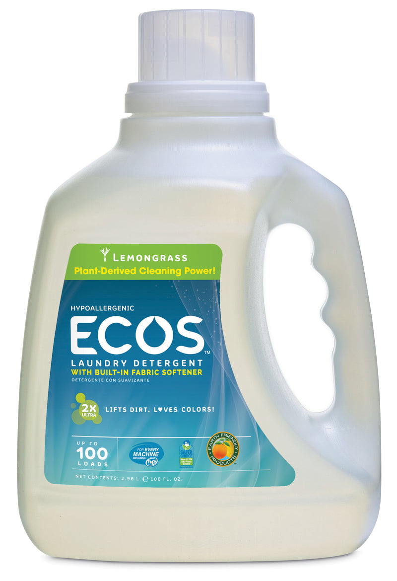 Earth Friendly Ecos Lemongrass Ultra Liquid Detergent (4x100 Oz)