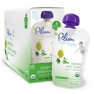 Plum Organics Spin-Peas-Pear (6x4OZ )