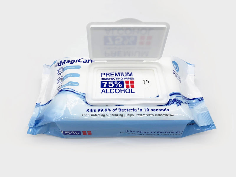 MagiCare 75% Alcohol Premium Disinfecting Wipe Packs (80ct), 40 Packs/Case