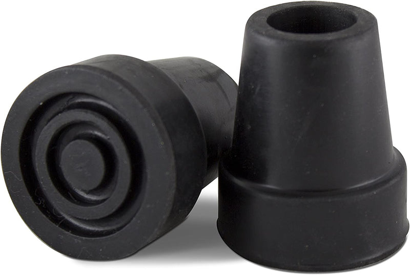 Cane Tips  Pair  Black  Fits Tubing Diameter Of 3/4