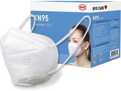 BYD CARE KN95 Respirator Face Mask (White)
