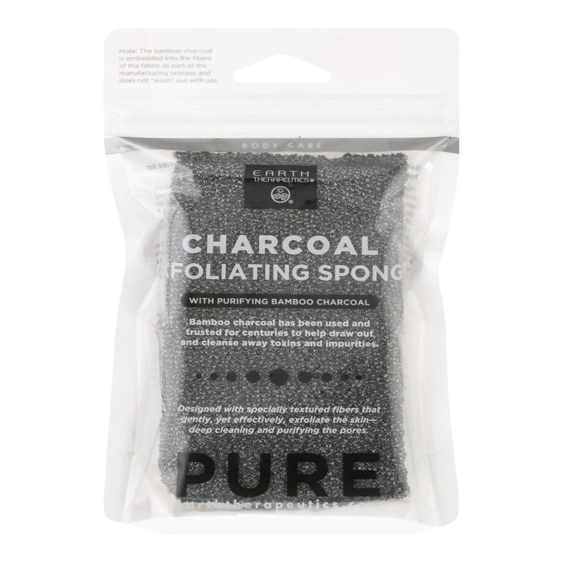 Earth Therapeutics Body Sponge - Purifying Vegetable - Medicinal Charcoal - 1 Count (1xCT)