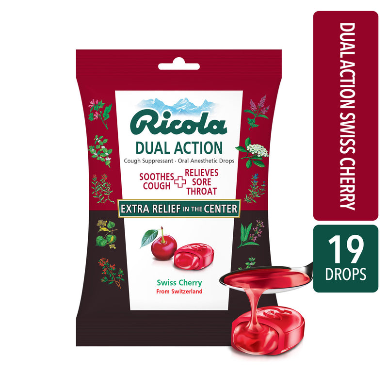 Ricola Cough Drop, Dual Action Cherry (12x19 CT)