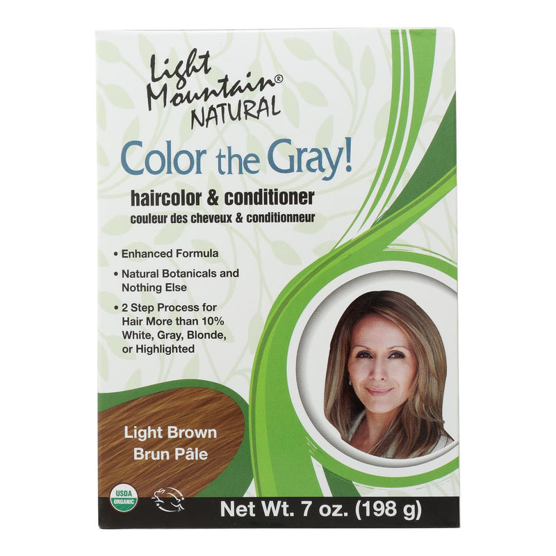 Light Mountain Hair Color - Color The Gray! Light Brown - Case of 1 - 7 oz. (1x7 OZ)