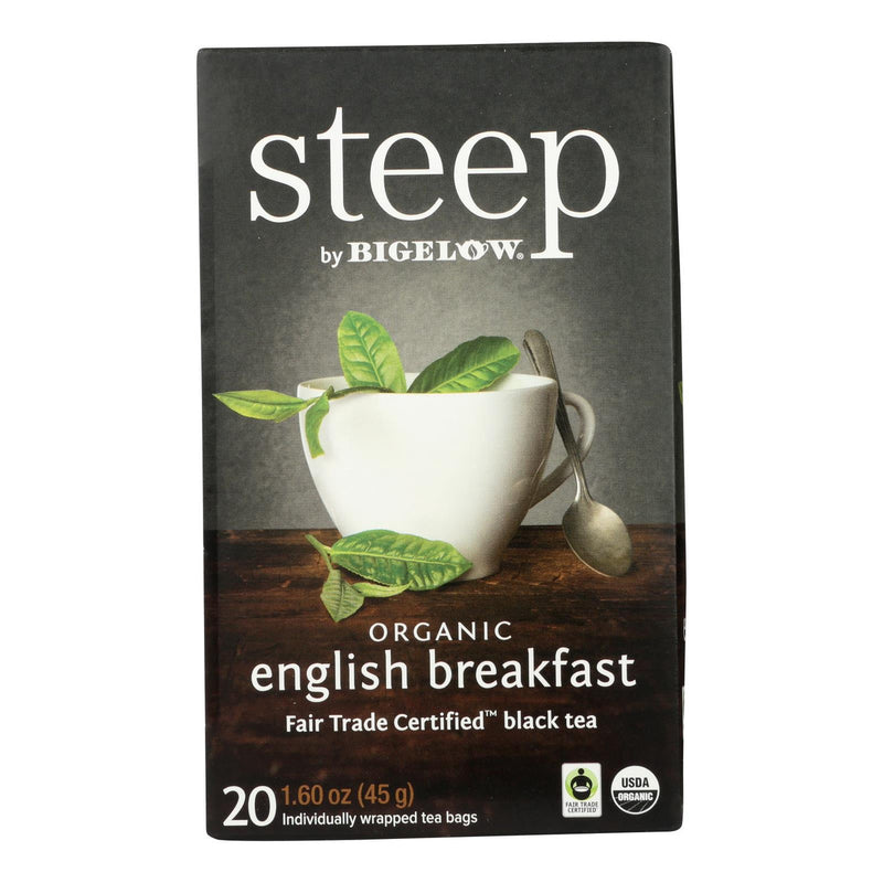Steep By Bigelow Organic English Breakfast Tea  - Case of 6 - 20 BAGS (6x20 BAGS)