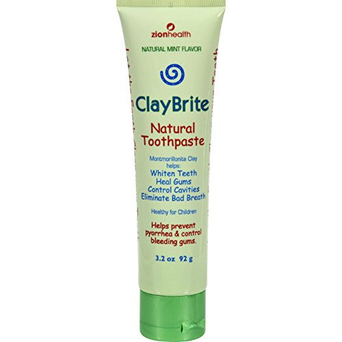 Zion Health ClayBrite Natural Toothpaste - Natural Mint - 3.2 oz (1x4 OZ)