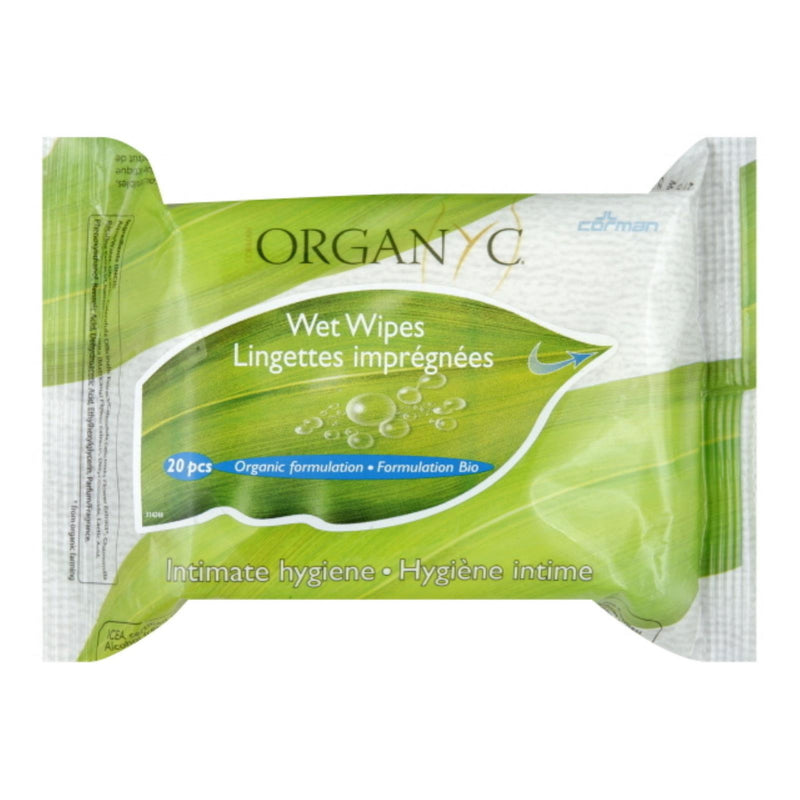 Organyc Intimate Hygiene Wet Wipes - 20 Pack (1x20 CT)