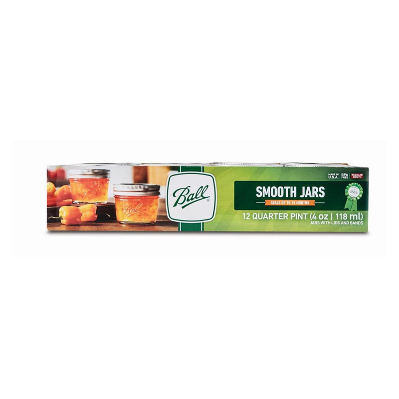 Ball Canning - Jars Smooth Sided Regular Mouth 4 oz - Case of 1 - 12 Count (1x12 CT)