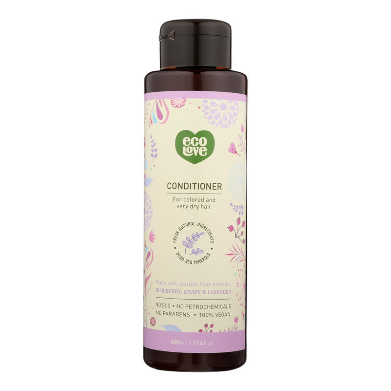 Ecolove Conditioner - Purple Fruit Conditioner For Colored and Very Dry Hair - Case of 1 - 17.6 fl oz. (1x17.6 FZ)