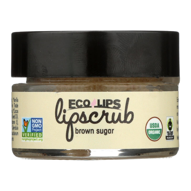 Ecolips Organic Lip Scrub - Brown Sugar - Case of 6 - 0.5 oz. (6x0.5 OZ)