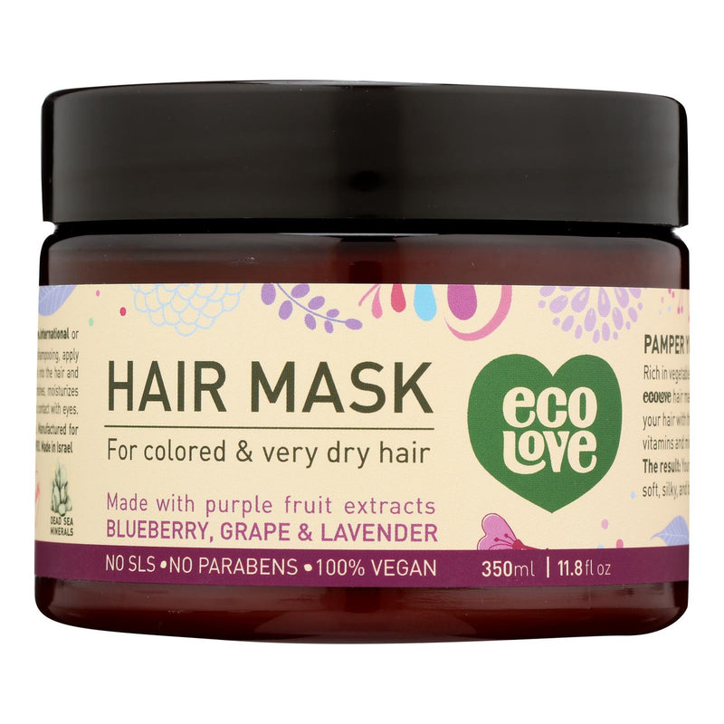 Ecolove Hair Mask - Purple Fruit Hair Mask For Colored and Very Dry Hair  - Case of 1 - 11.8 oz. (1x11.8 OZ)