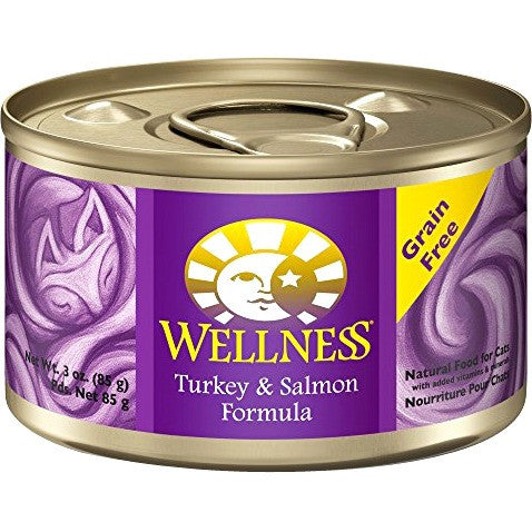 Wellness Canned Turkey Salmon Cat Food (24x3 Oz)