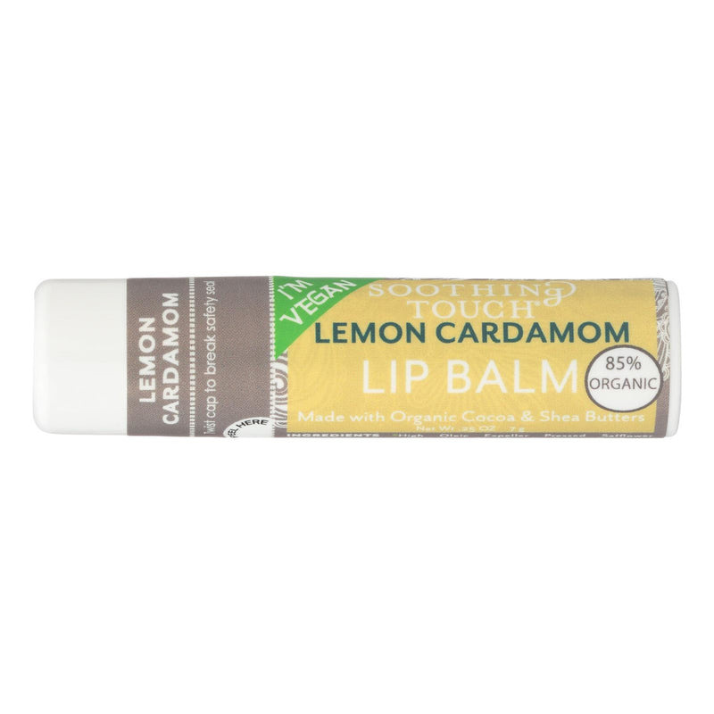 Soothing Touch Lip Balm - Vegan - Lemon Cardamom - .25 oz - Case of 12 (12x.25 OZ)