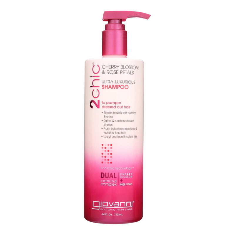 Giovanni Hair Care Products 2Chic - Shampoo - Cherry Blossom and Rose Petals - 24 fl oz (1x24 FZ)