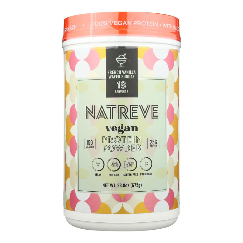 Natreve - Protein Powder French Vanilla Sndae - Case of 4-23.8 OZ (4x23.8 OZ)