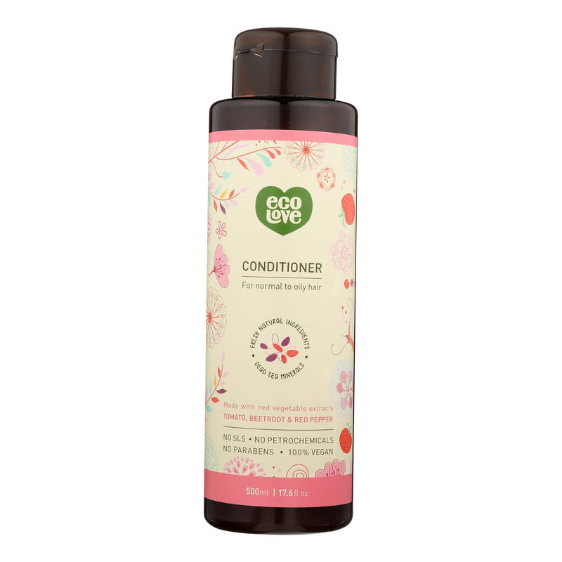 Ecolove Conditioner - Red Vegetables Conditioner For Normal To Oily Hair - Case of 1 - 17.6 fl oz. (1x17.6 FZ)