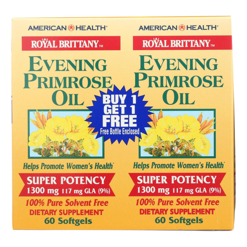 American Health - Evening Primrose Oil - 1300 mg - 60+60 Softgels (1x2-60SGEL)