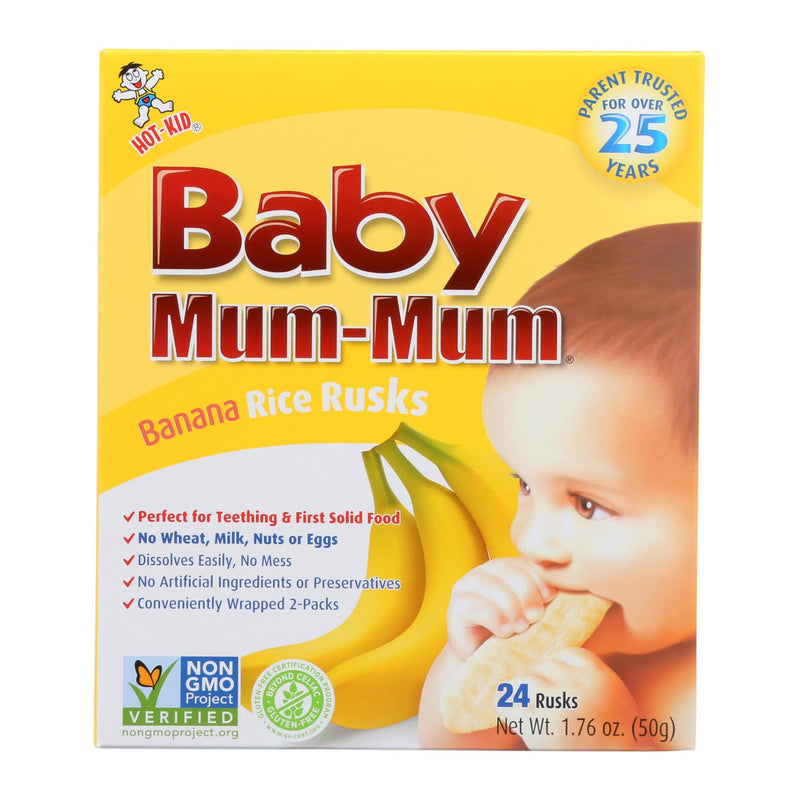 Hot Kid Baby Mum Rice Biscuit - Banana - Case of 6 - 1.76 oz. (6x1.76 OZ)