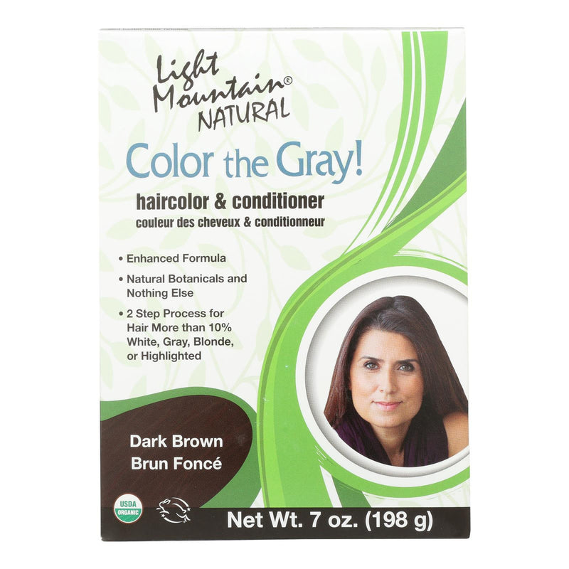 Light Mountain Hair Color - Color The Gray! Dark Brown - Case of 1 - 7 oz. (1x7 OZ)
