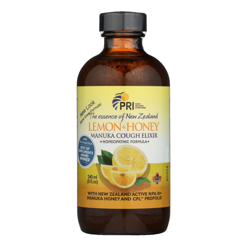 Pacific Resources International Lemon & Honey, Manuka Cough Elixir  - 1 Each - 8 FZ (1x8 FZ)