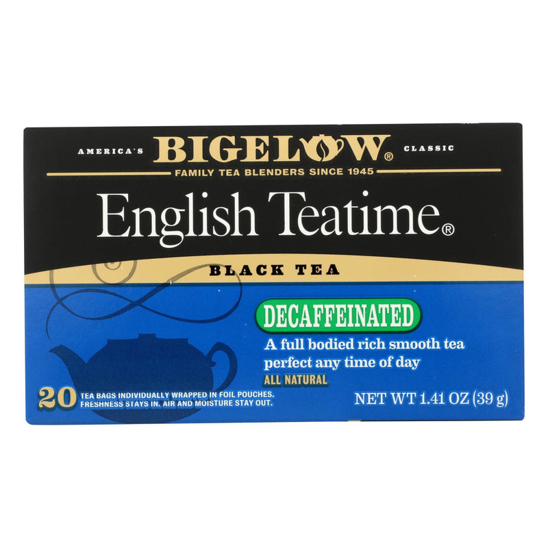 Bigelow Tea English Teatime Decaffeinated Black Tea - Case of 6 - 20 Bags (6x20 BAG)