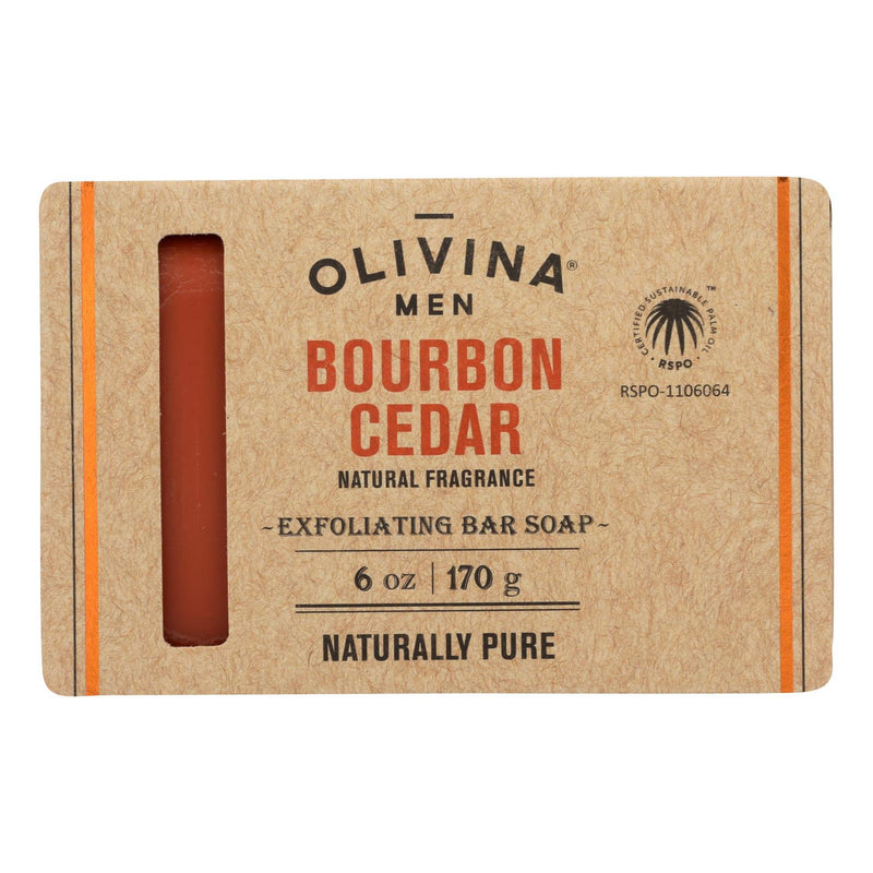 Olivina Men - Exfol Soap Bourbon Cedar - 1 Each - 6 OZ (1x6 OZ)