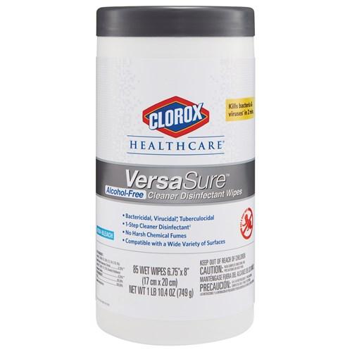 85 Clorox VersaSure Disinfecting Wipes - 1 canister of 85 wipes - Healthcare Professional