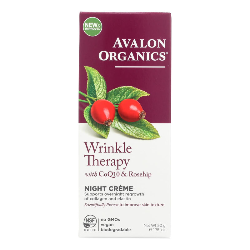 Avalon Organics Coq10 Wrinkle Defense Night Creme - 1.75 Fl Oz